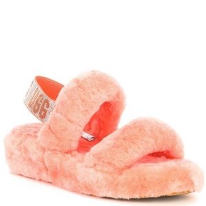 UGG Fluff Yeah Slide Bling Soft Coral Slides